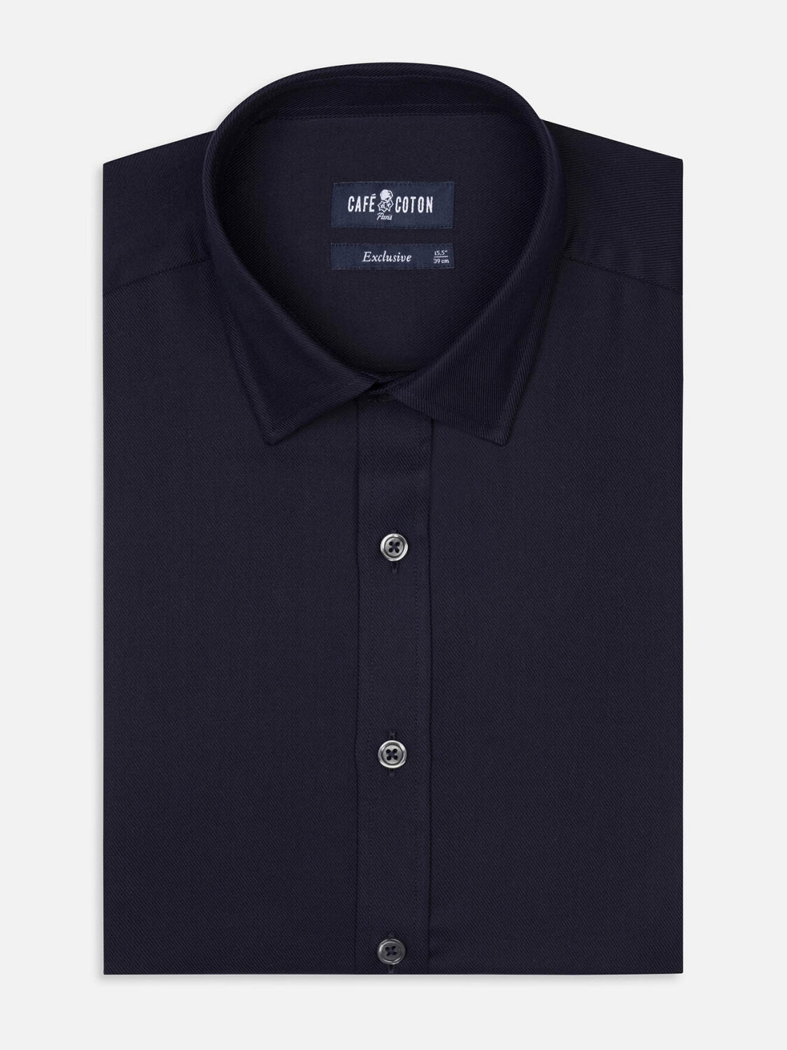 Navy twill slim fit - Point Collar