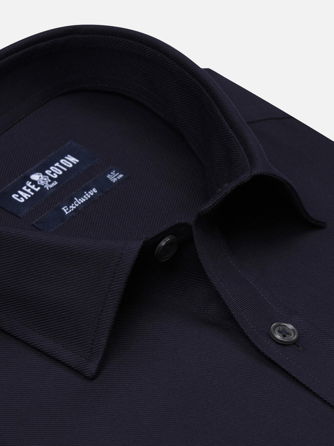Navy twill slim fit - Point Collar