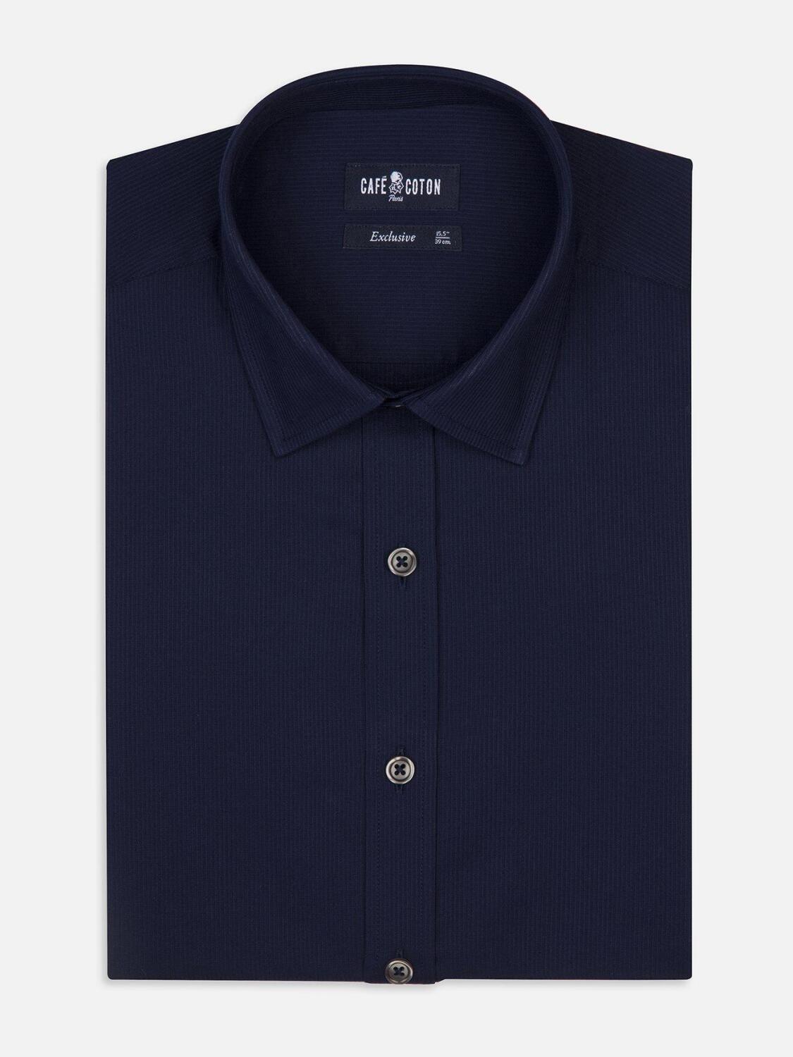 Chemise en piqué marine