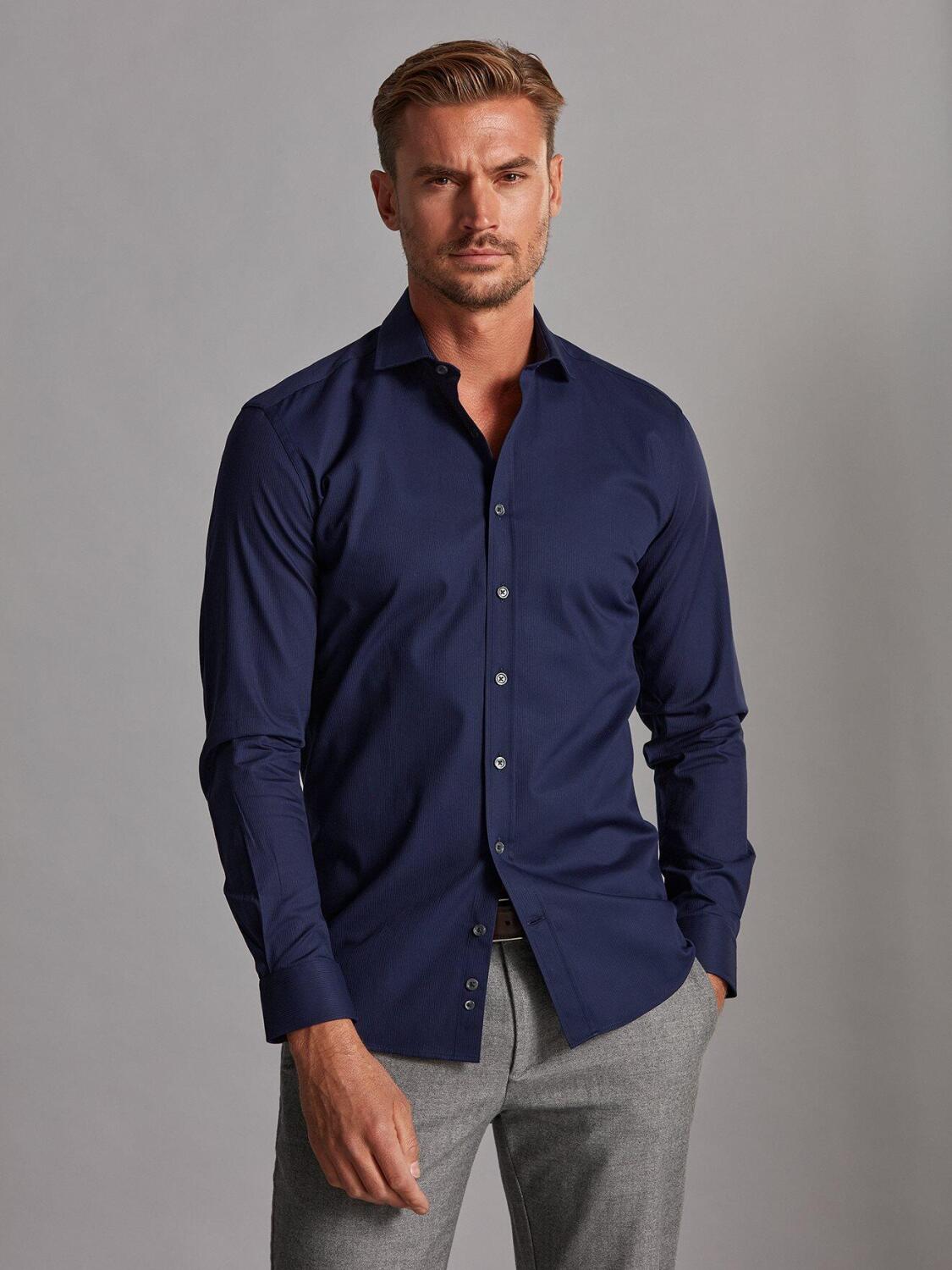 Chemise en piqué marine