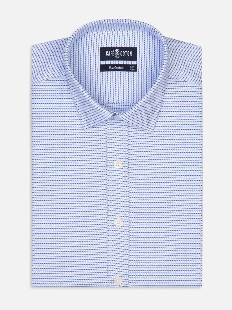 Camicia Walt slim-fit in twill cielo - Piccolo Collo