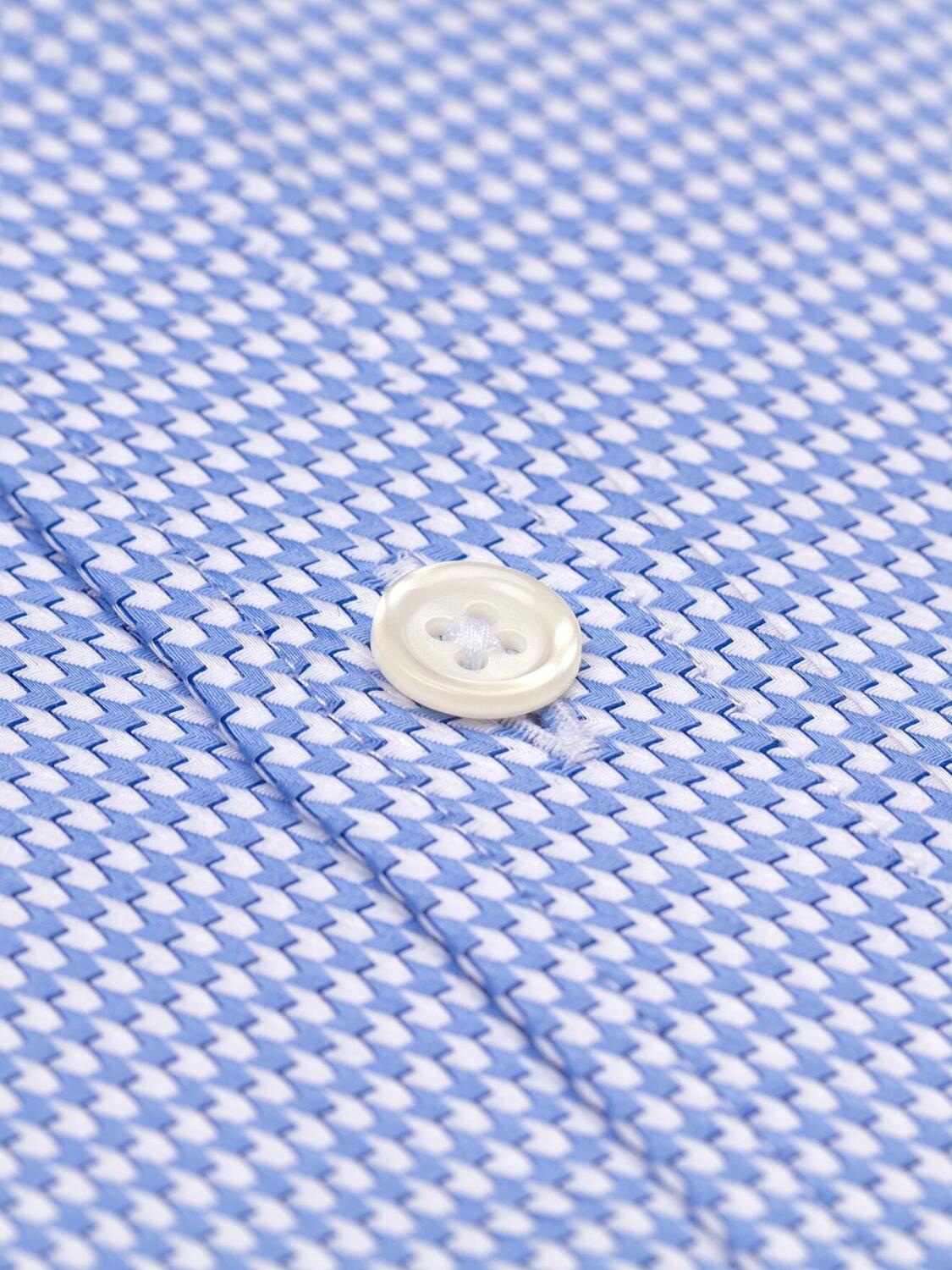 Willy camicia slim fit in twill blu cielo - Colletto piccolo
