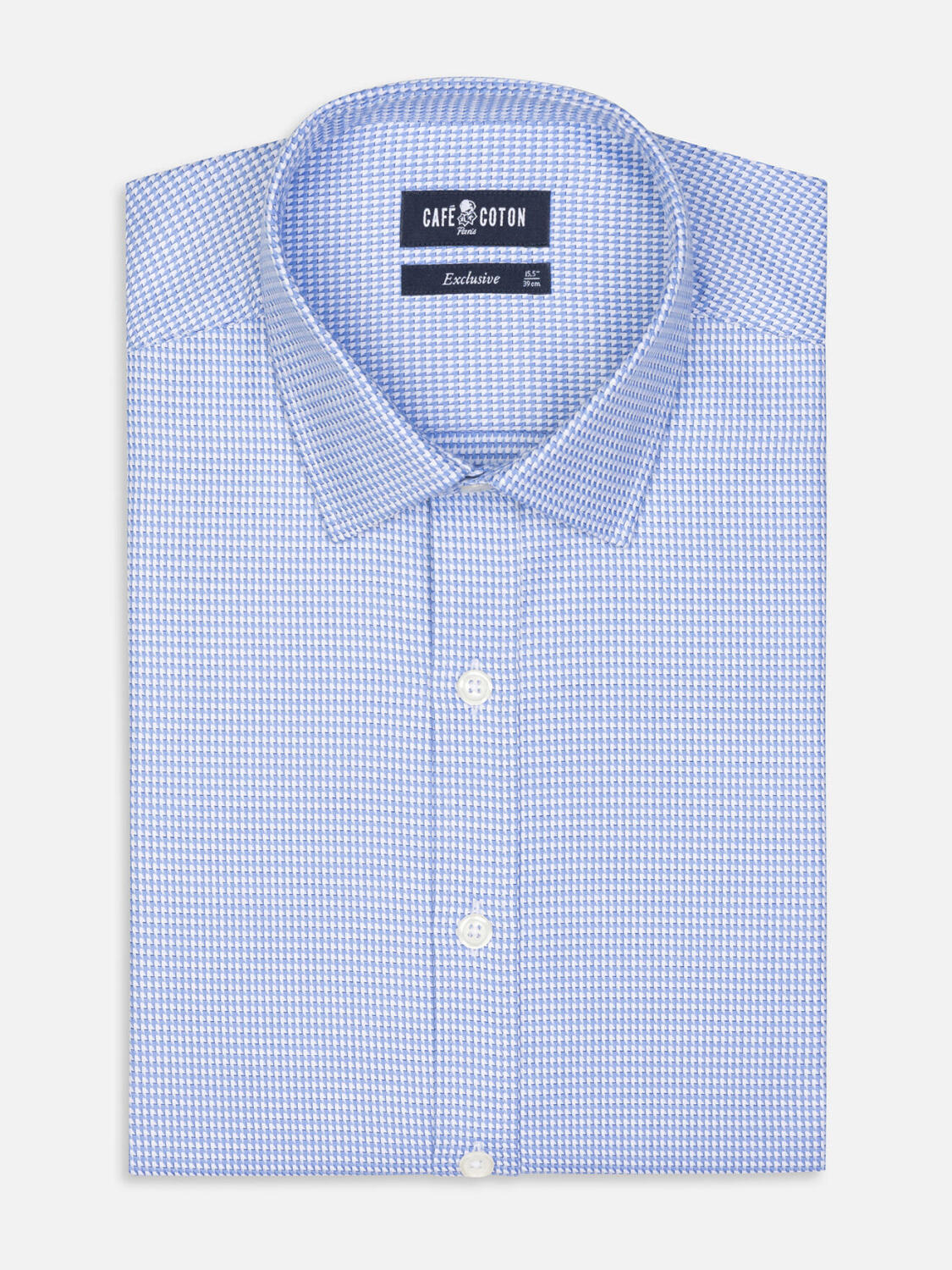 Chemise cintrée Willy en twill ciel - Petit Col