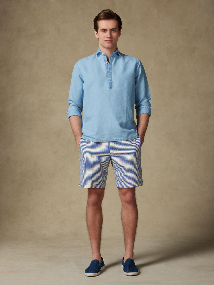 Polo Andy shirt in sky linen
