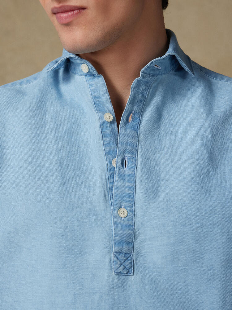 Polo Andy shirt in sky linen