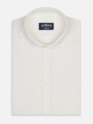 Moon Poloshirt in gebroken wit linnen