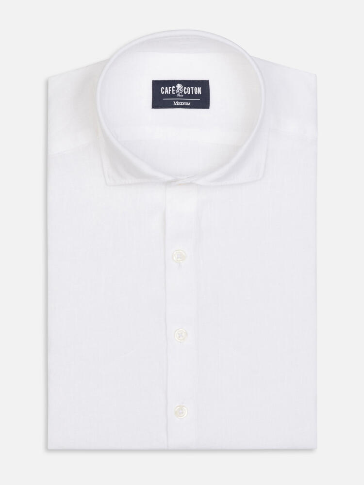 Olaf white linen popover shirt