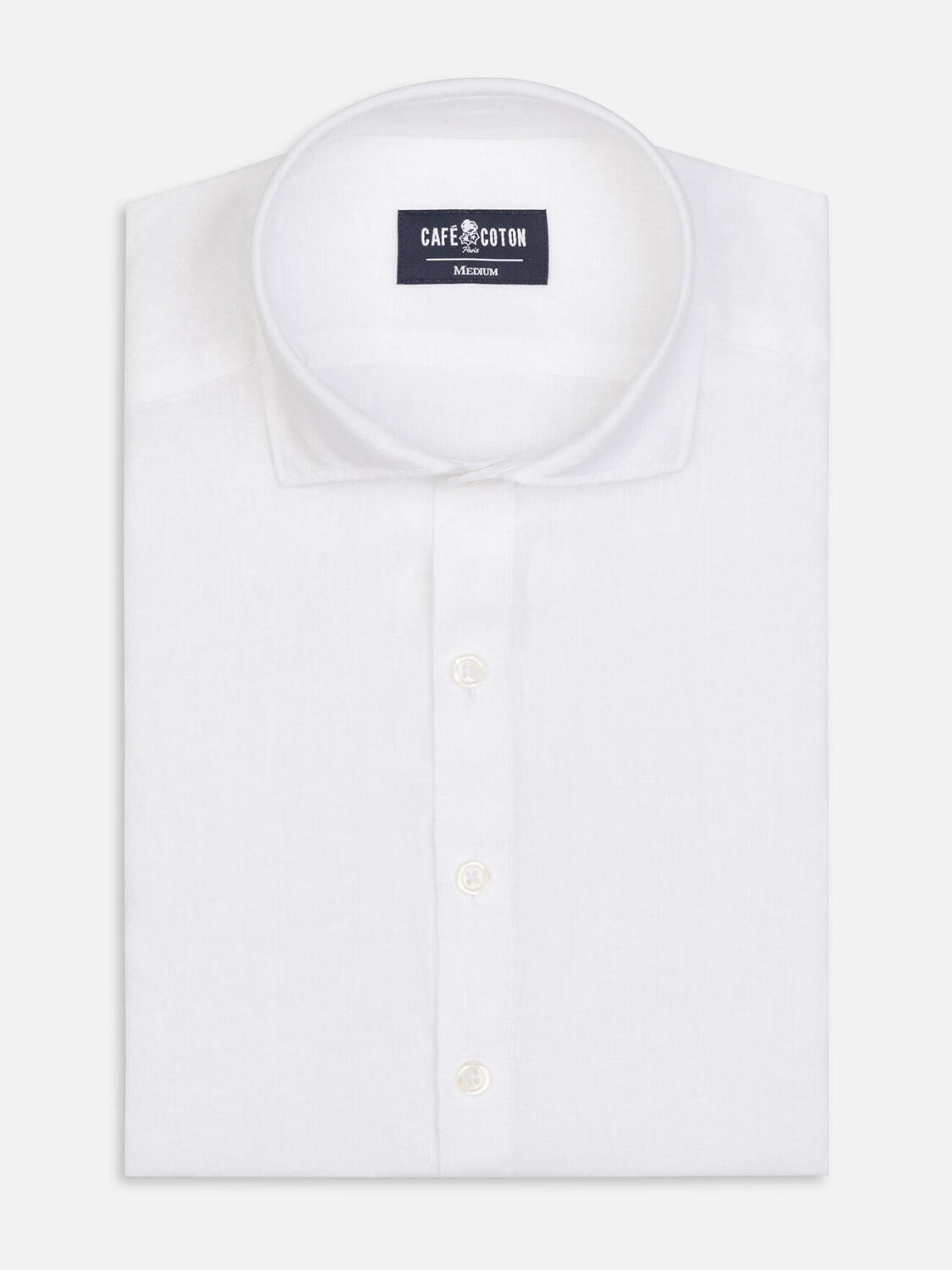 Olaf camicia popover in lino bianco