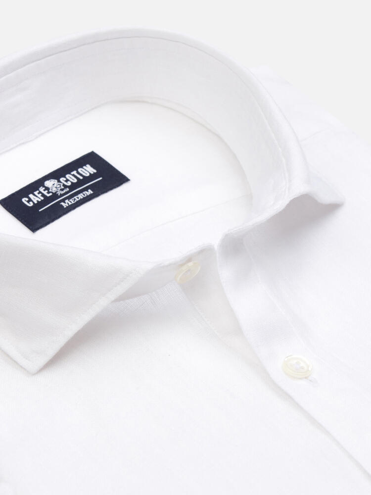 Olaf white linen popover shirt