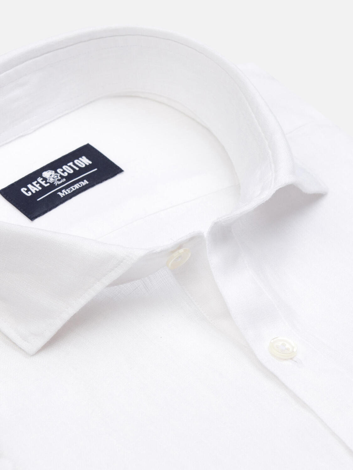 Olaf camicia popover in lino bianco