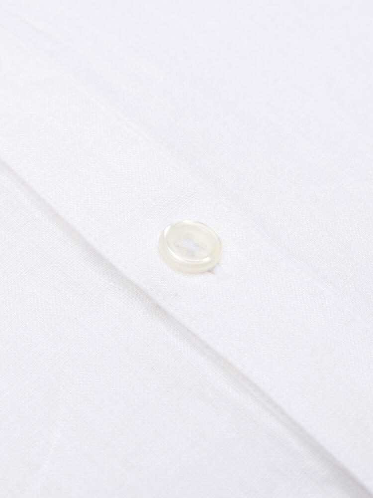 Olaf white linen popover shirt