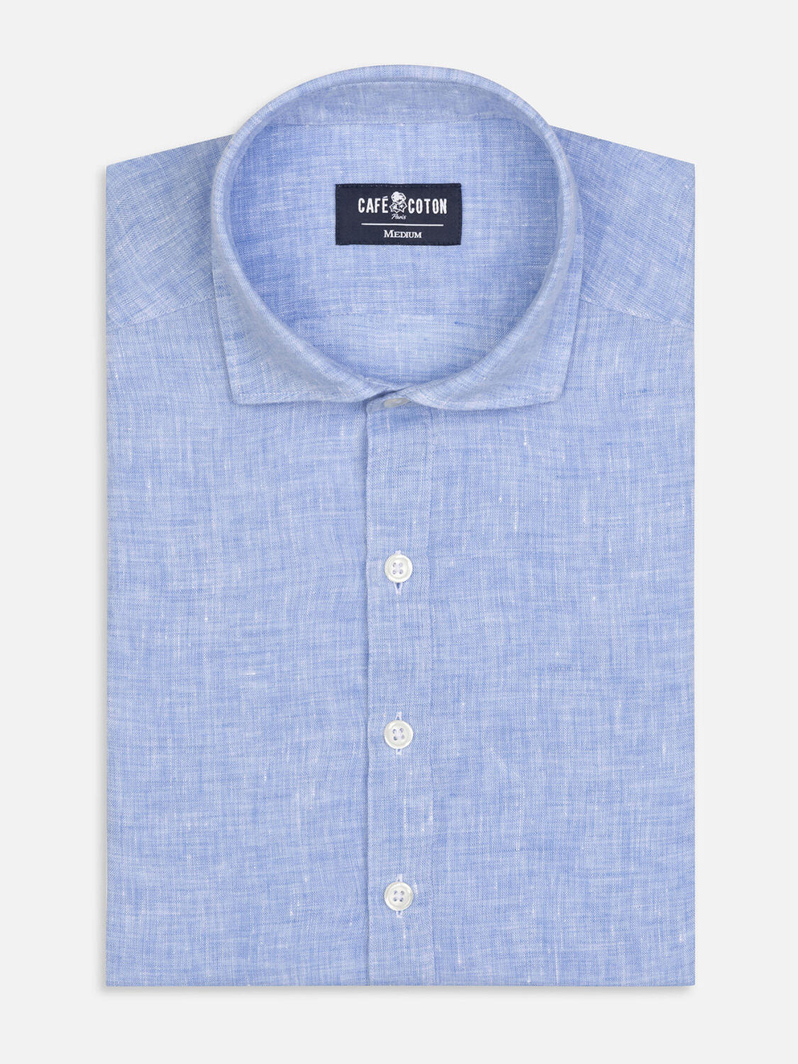 Chemise popover Olaf en lin ciel