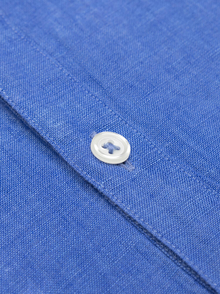 Olaf camicia popover in lino blu