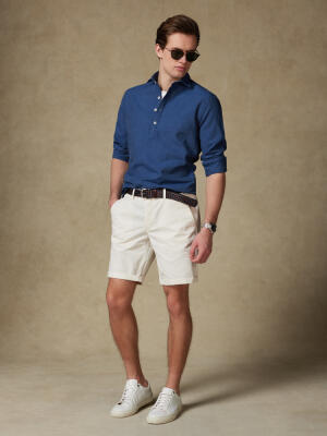 Polo Piper a righe indaco