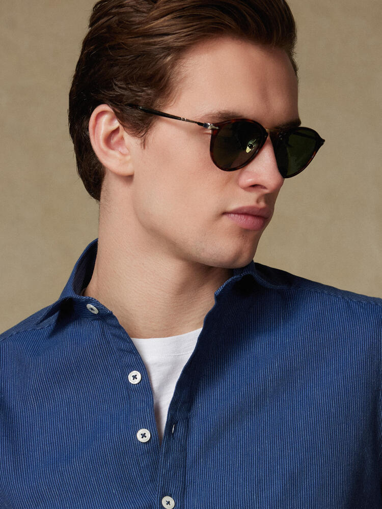 Chemise Polo Piper à rayures indigo