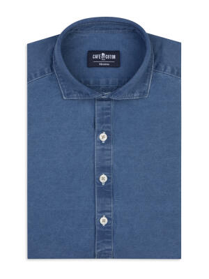 Tim Poloshirt in indigo linnen