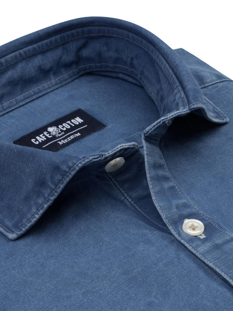 Hemd Tim aus Leinen in Dunkelindigo