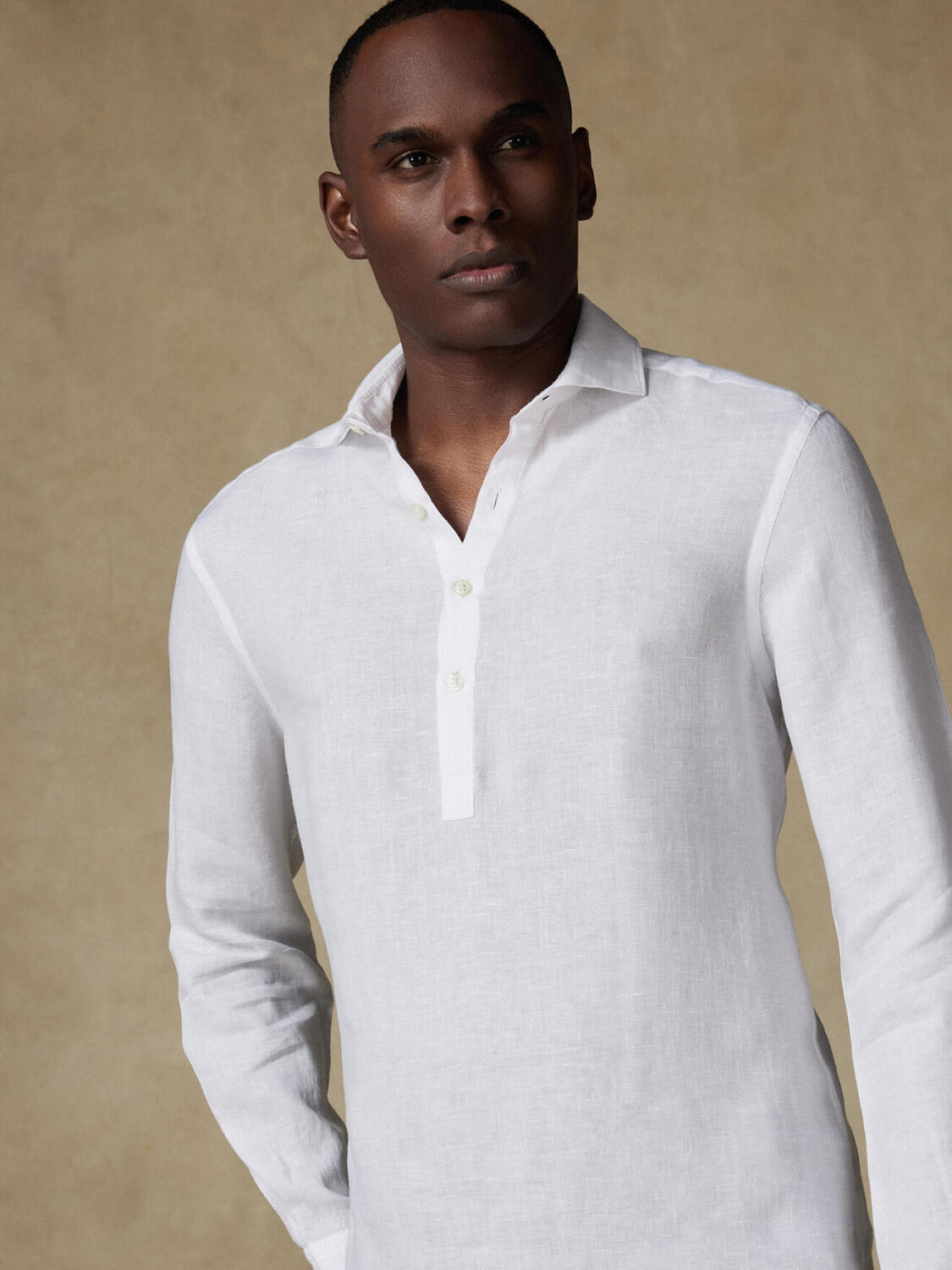 Wayne Poloshirt in wit linnen