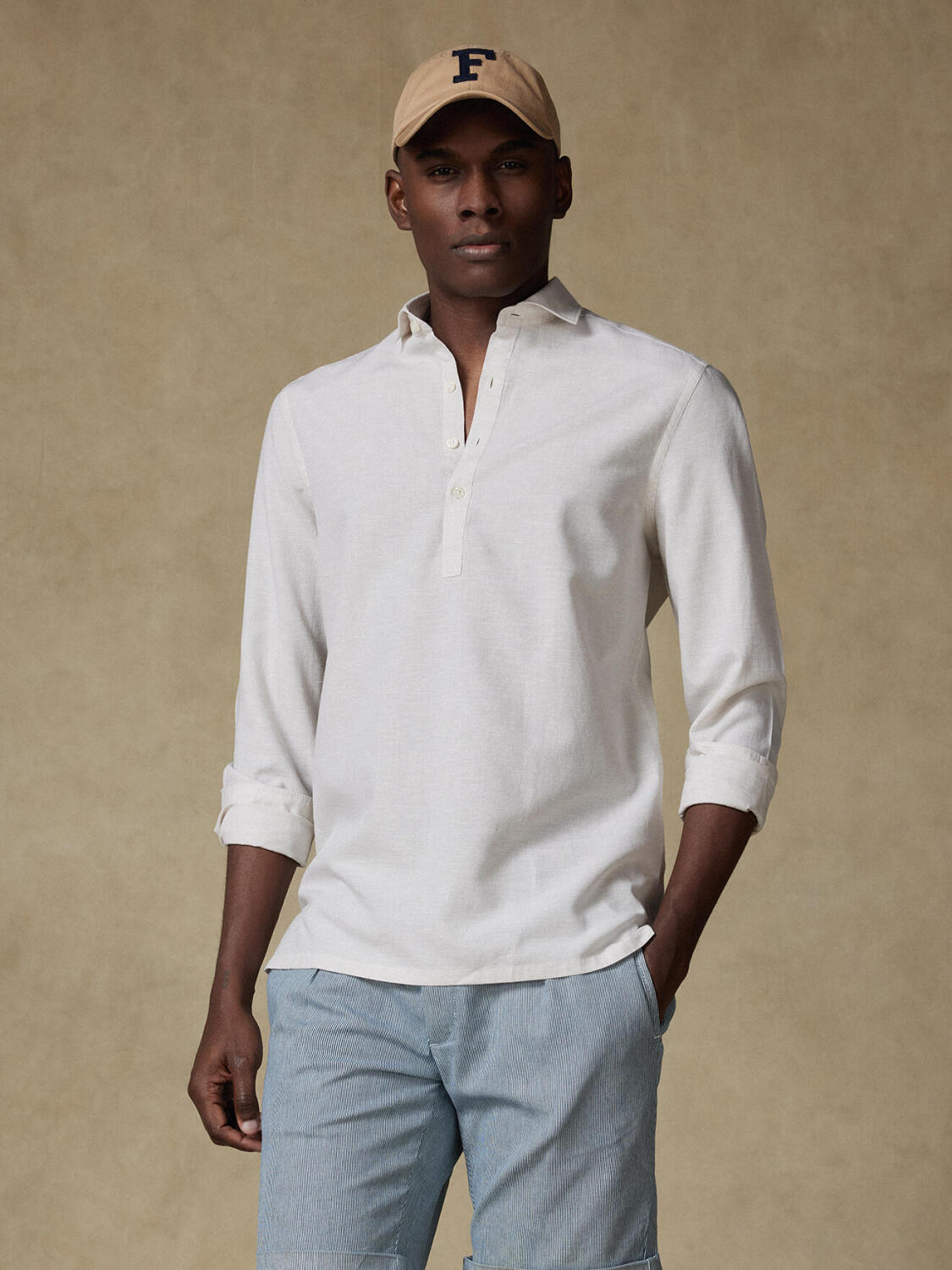 Chemise Polo Wayne en lin sable