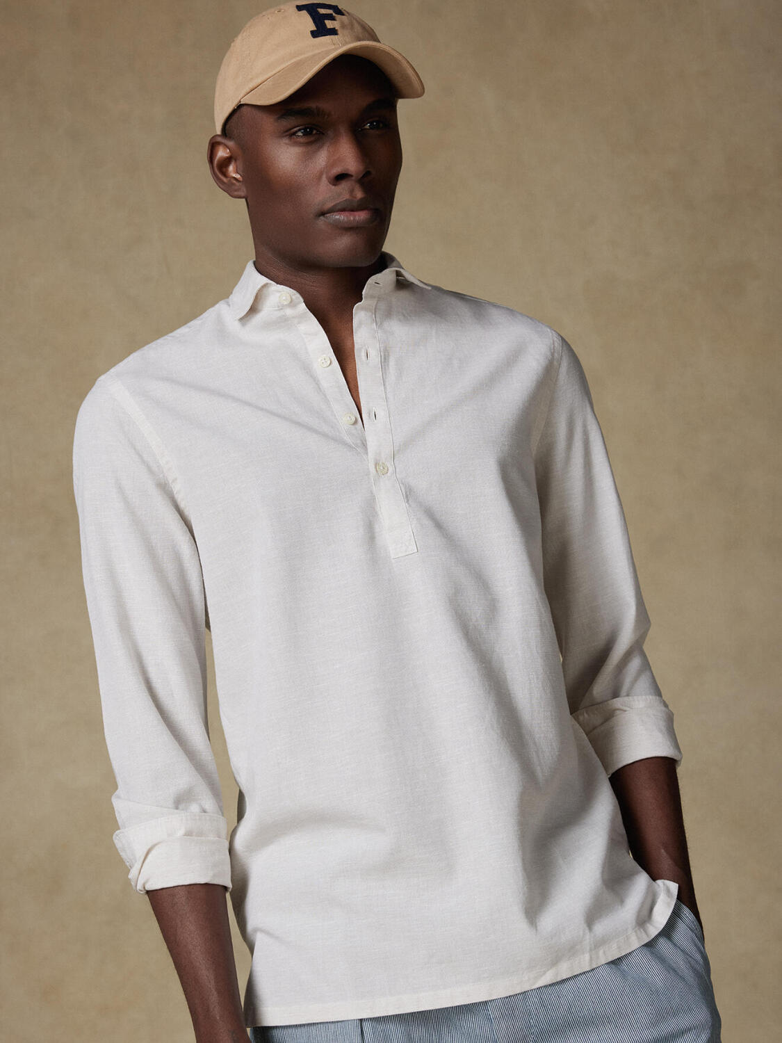 Chemise Polo Wayne en lin sable