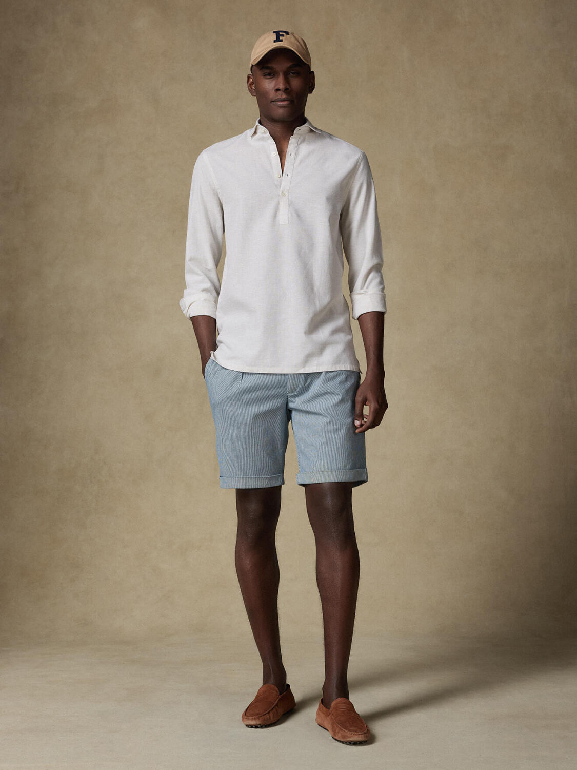 Chemise Polo Wayne en lin sable