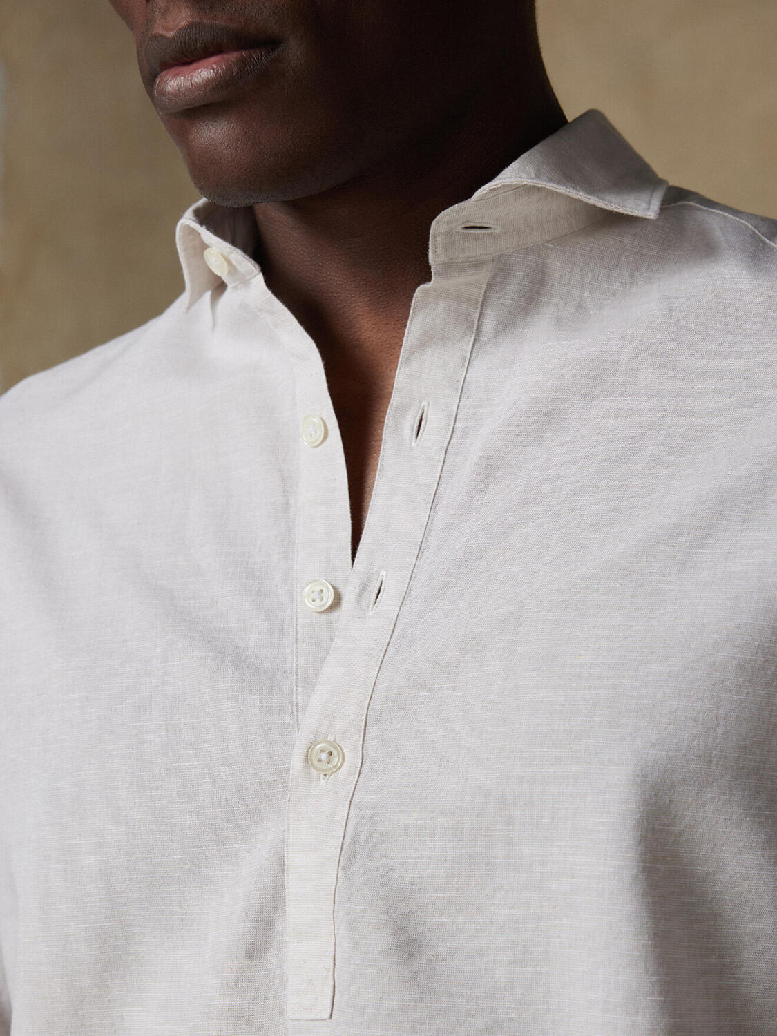 Chemise Polo Wayne en lin sable