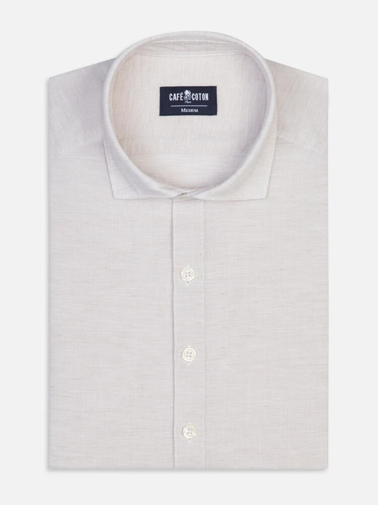 Wayne Poloshirt in zandkleurig linnen