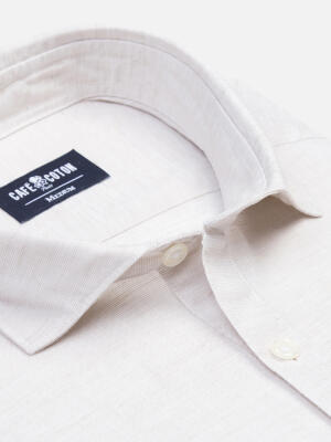 Wayne Poloshirt in zandkleurig linnen