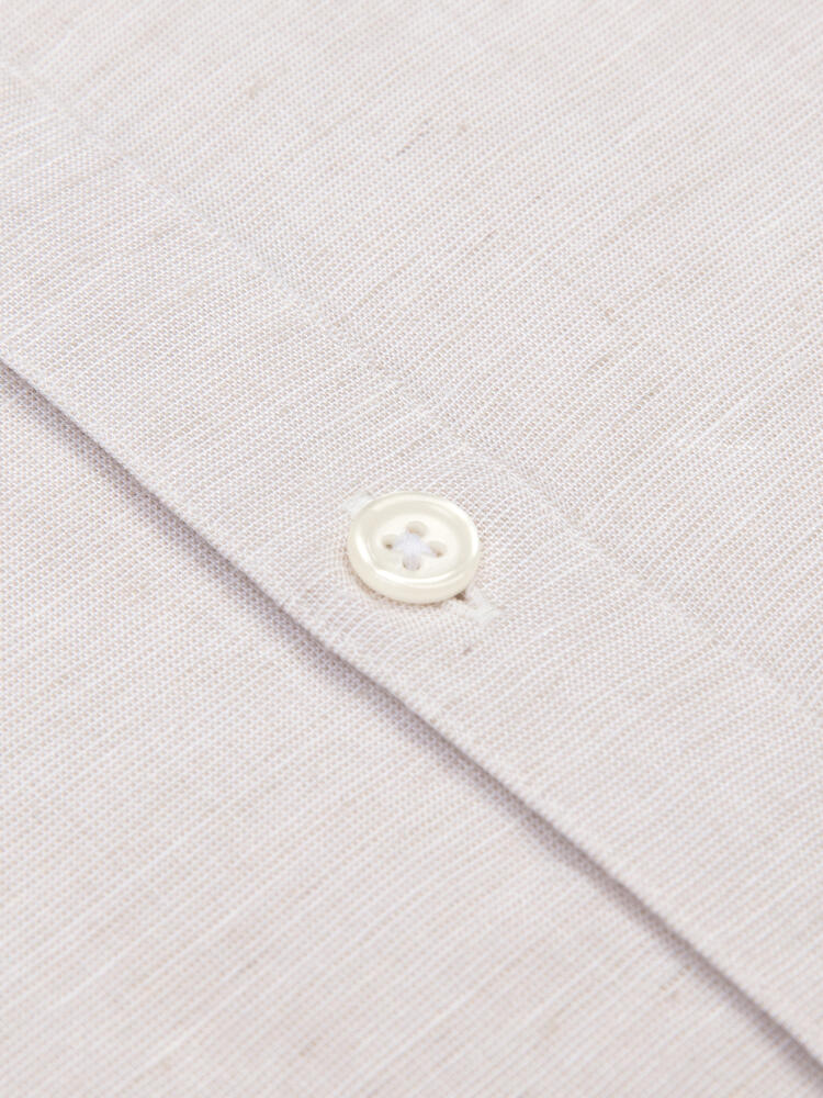 Wayne Poloshirt in zandkleurig linnen