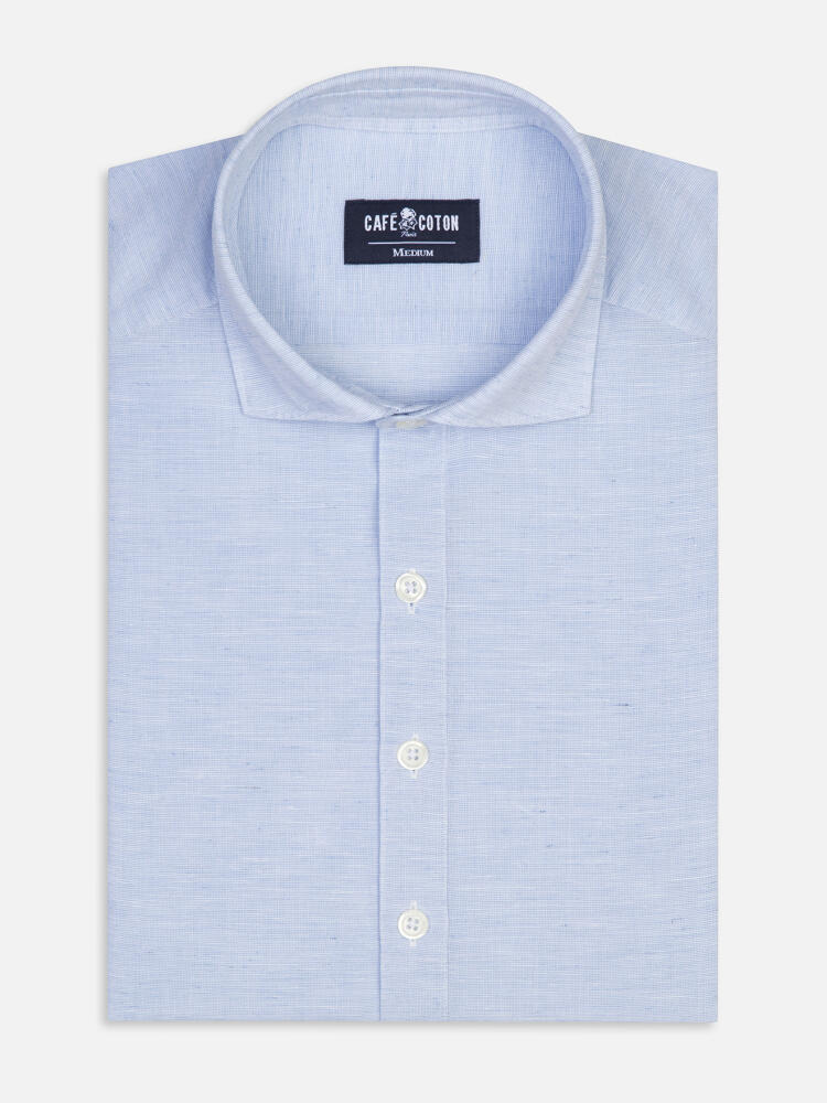 Polo Wayne in lino celeste