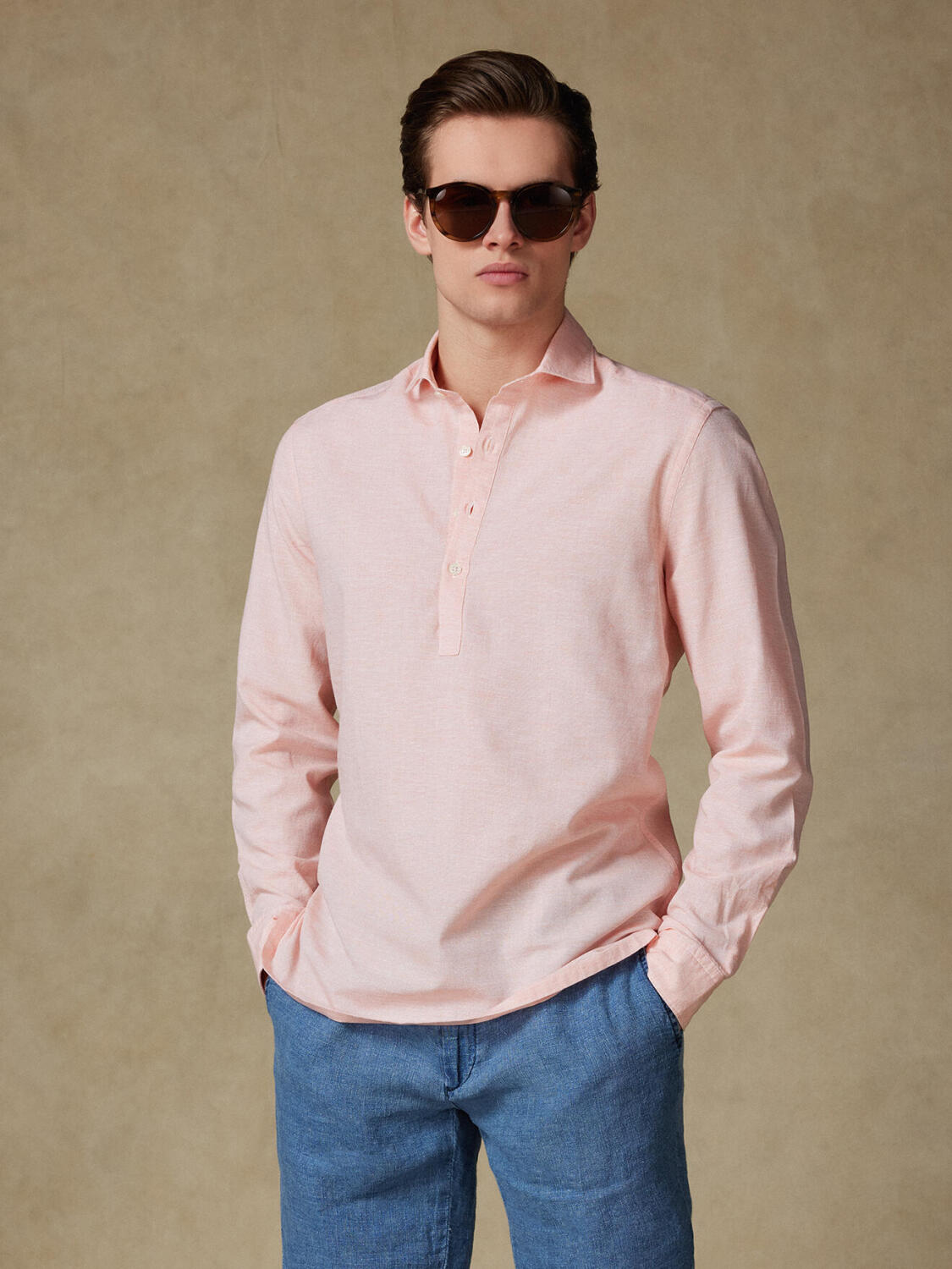 Polo Wayne in lino arancione