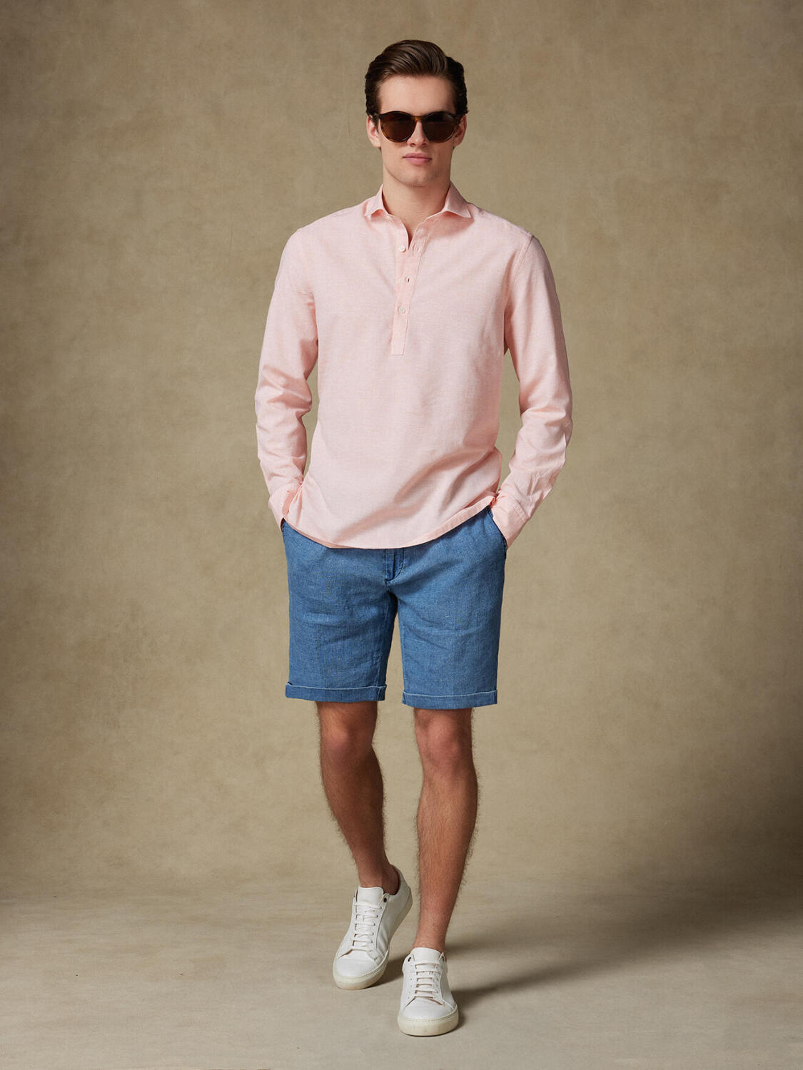 Polo Wayne in lino arancione