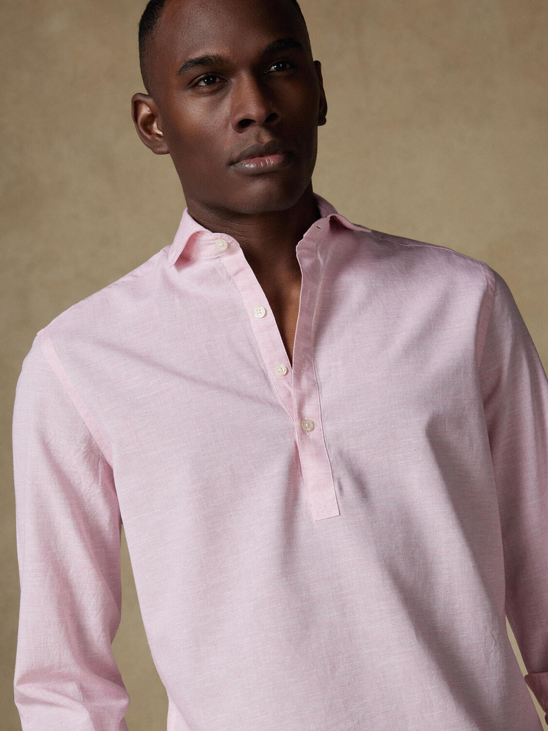 Chemise Polo Wayne en lin rose