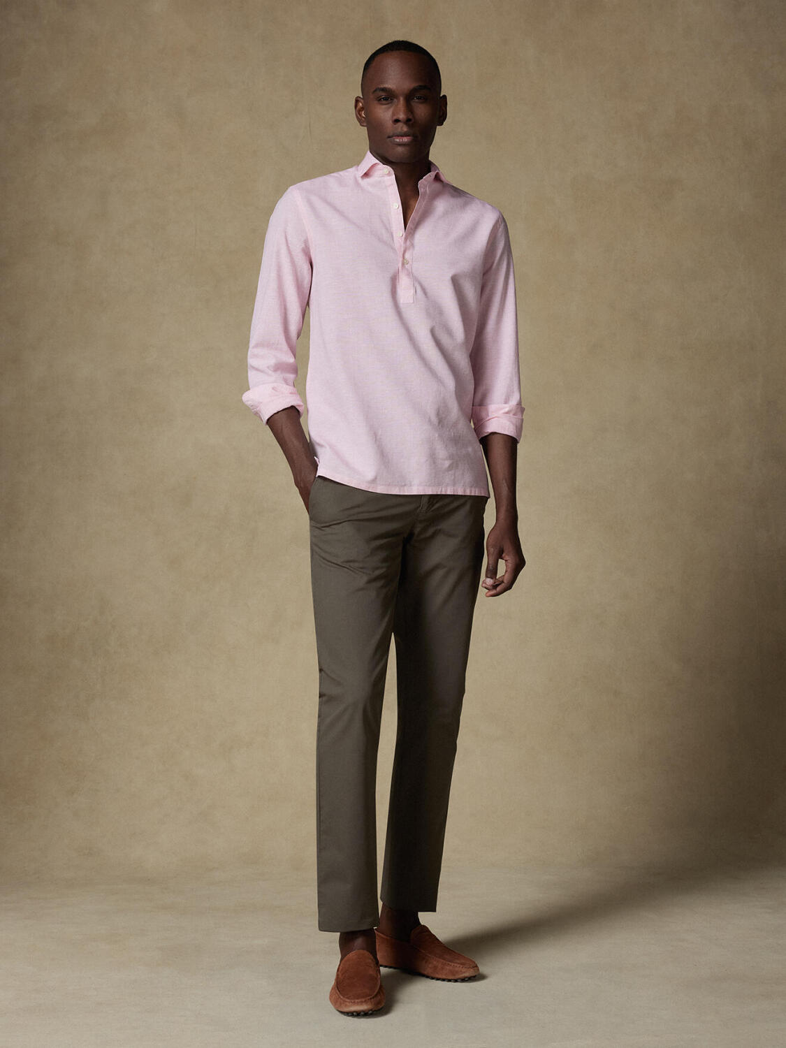 Chemise Polo Wayne en lin rose