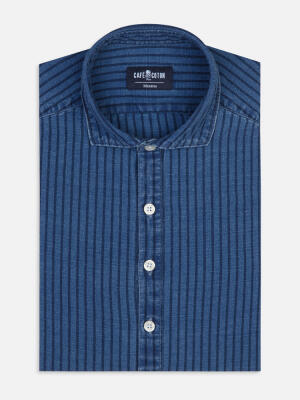 Willow poloshirt in indigo strepen