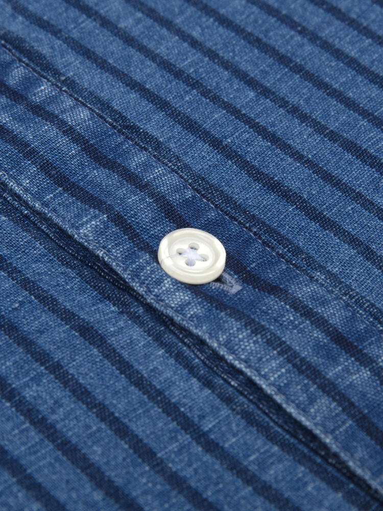 Polohemd Willow mit Indigo-Streifen