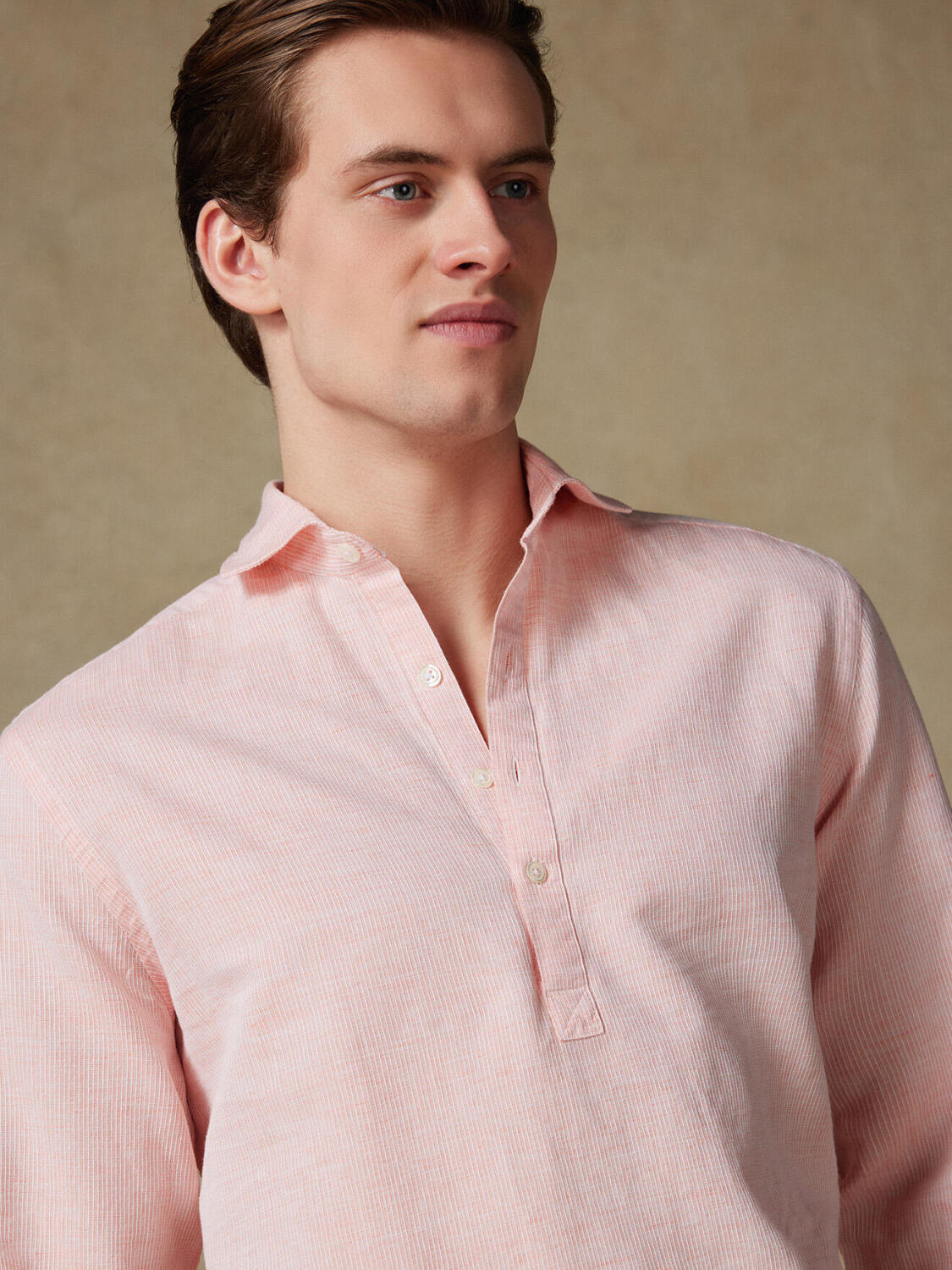 Chemise Polo Zack en lin orange