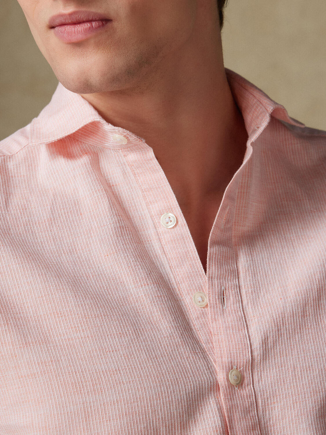 Chemise Polo Zack en lin orange