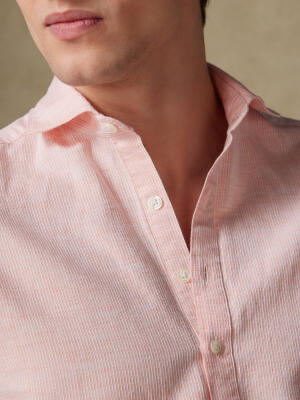 Chemise Polo Zack en lin orange