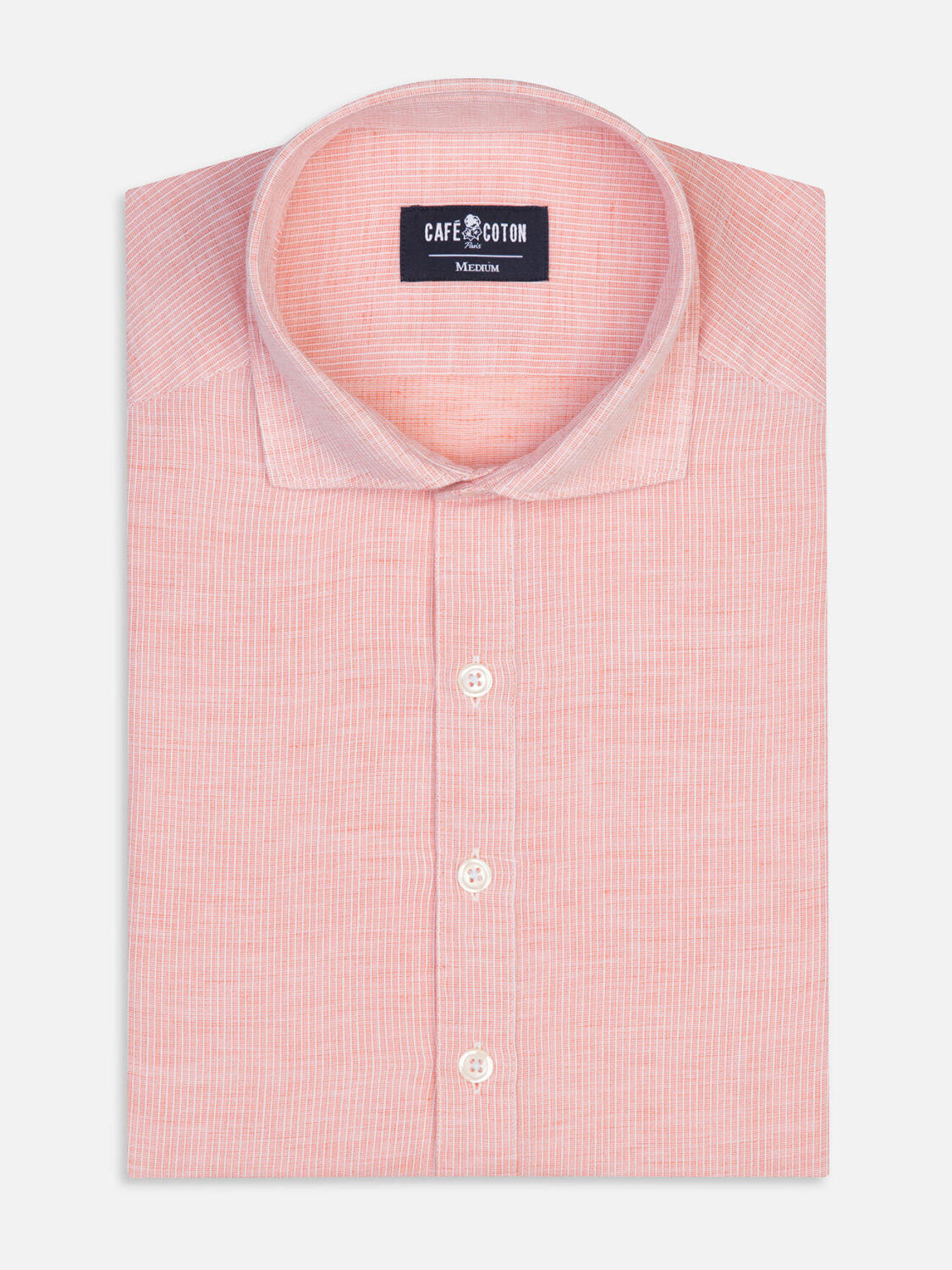 Chemise Polo Zack en lin orange