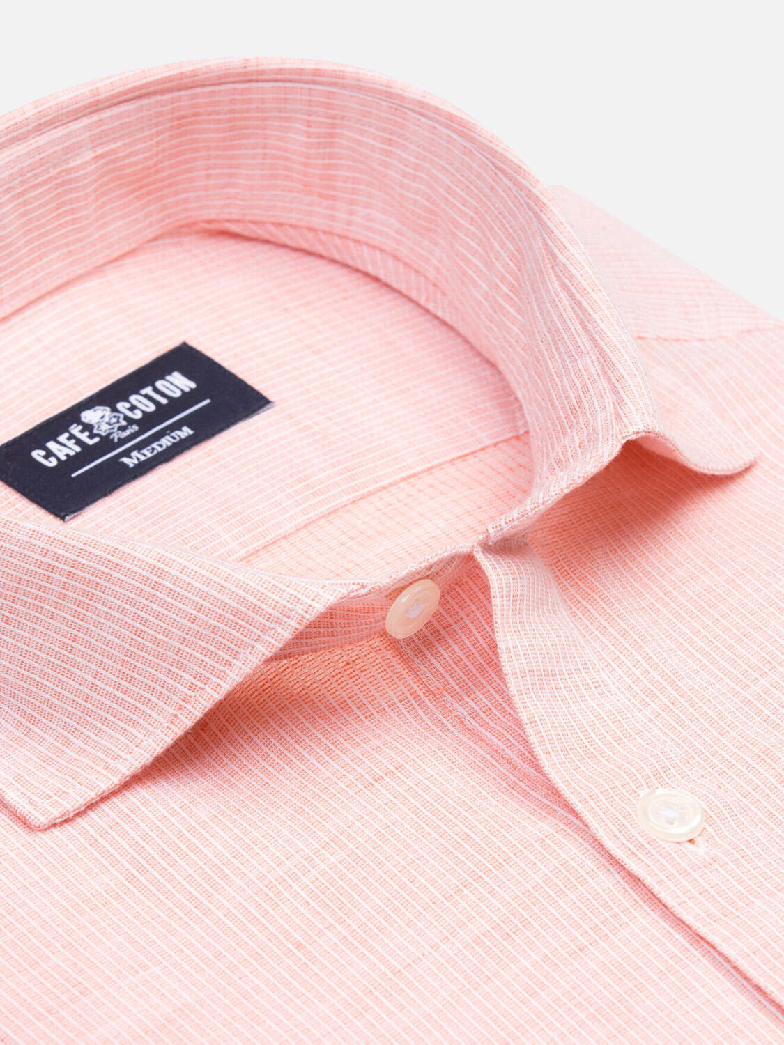 Chemise Polo Zack en lin orange