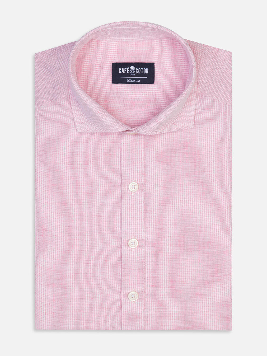 Chemise Polo Zack en lin rose