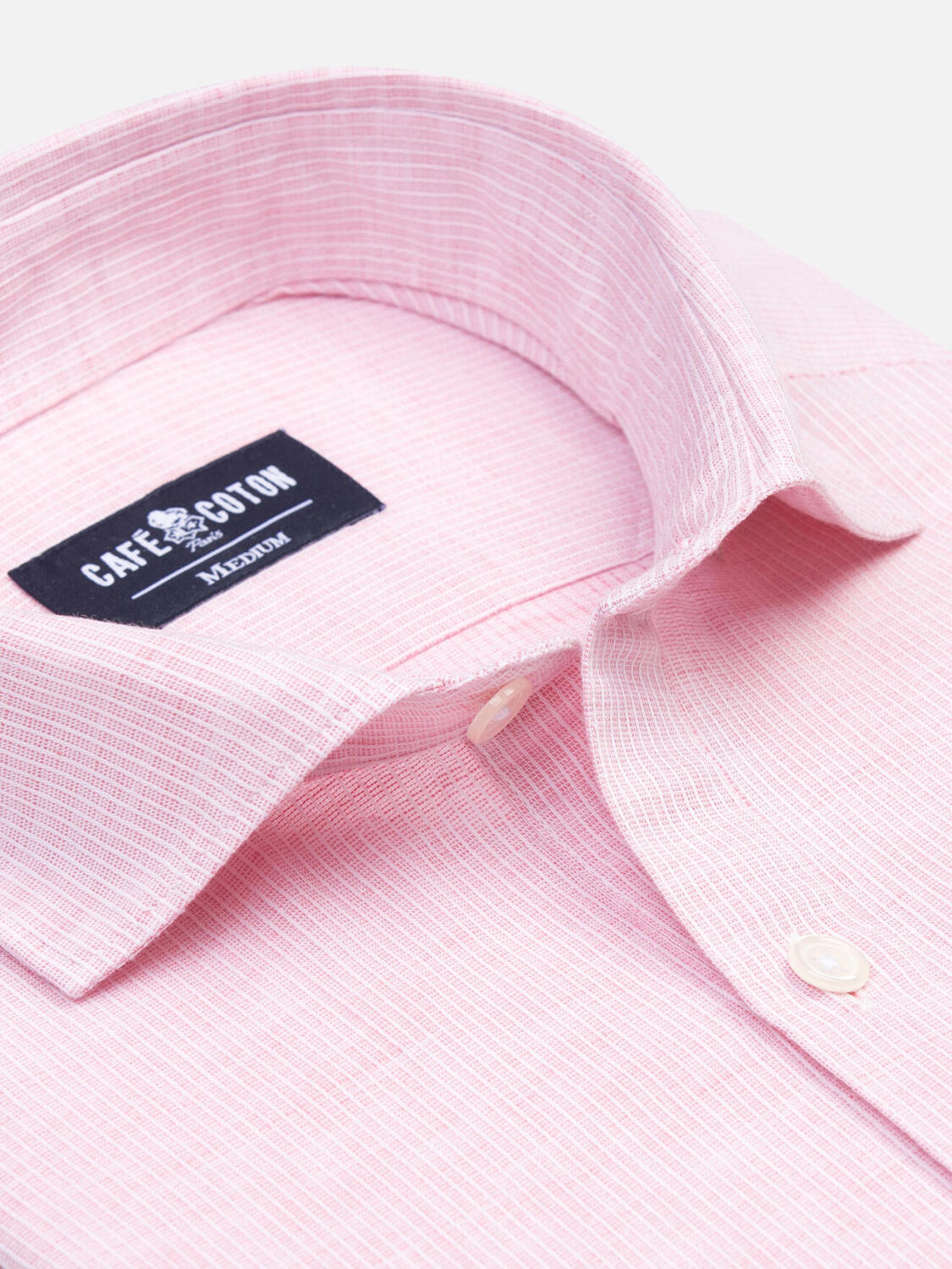 Chemise Polo Zack en lin rose