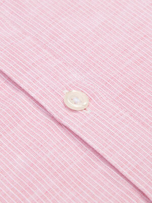 Chemise Polo Zack en lin rose