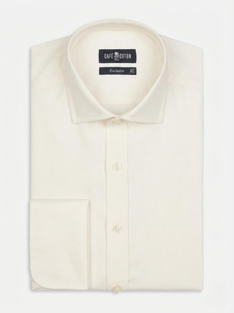 Camicia Bolton in off-white coton & lyocell - Polsino gemello
