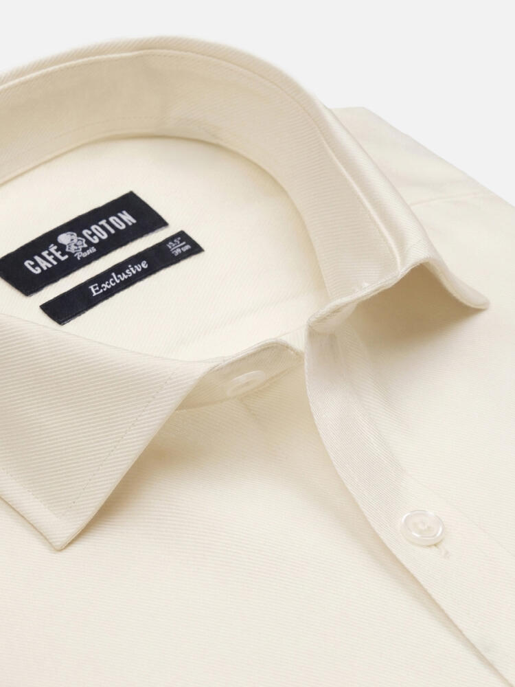 Camicia Bolton in off-white coton & lyocell - Polsino gemello