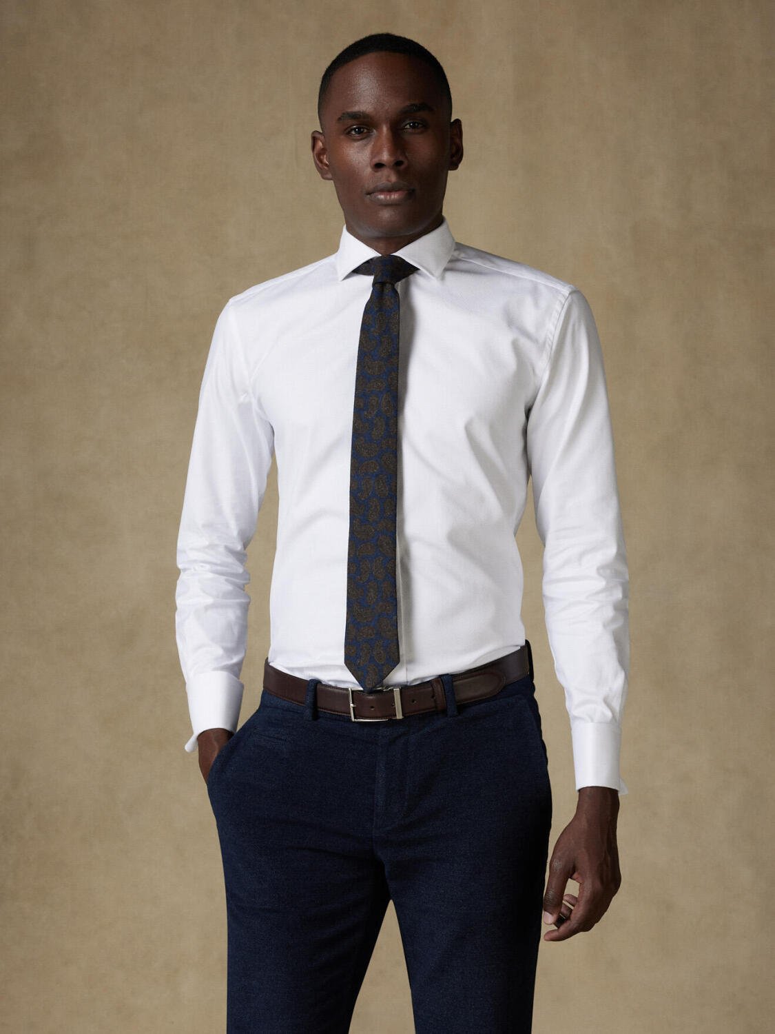Chemise Brien en twill blanc - Poignets Mousquetaires