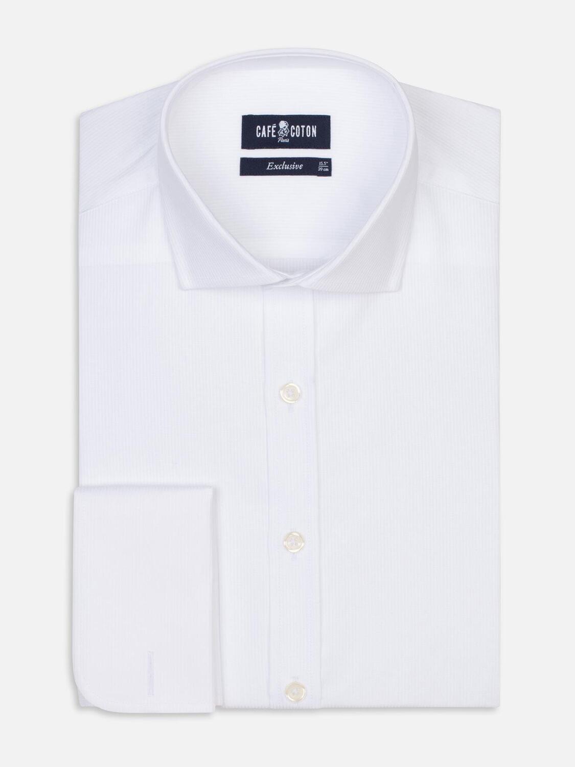 Bruce Camisa Blanca Texturizada - Mosquetero Pu&ntilde;os