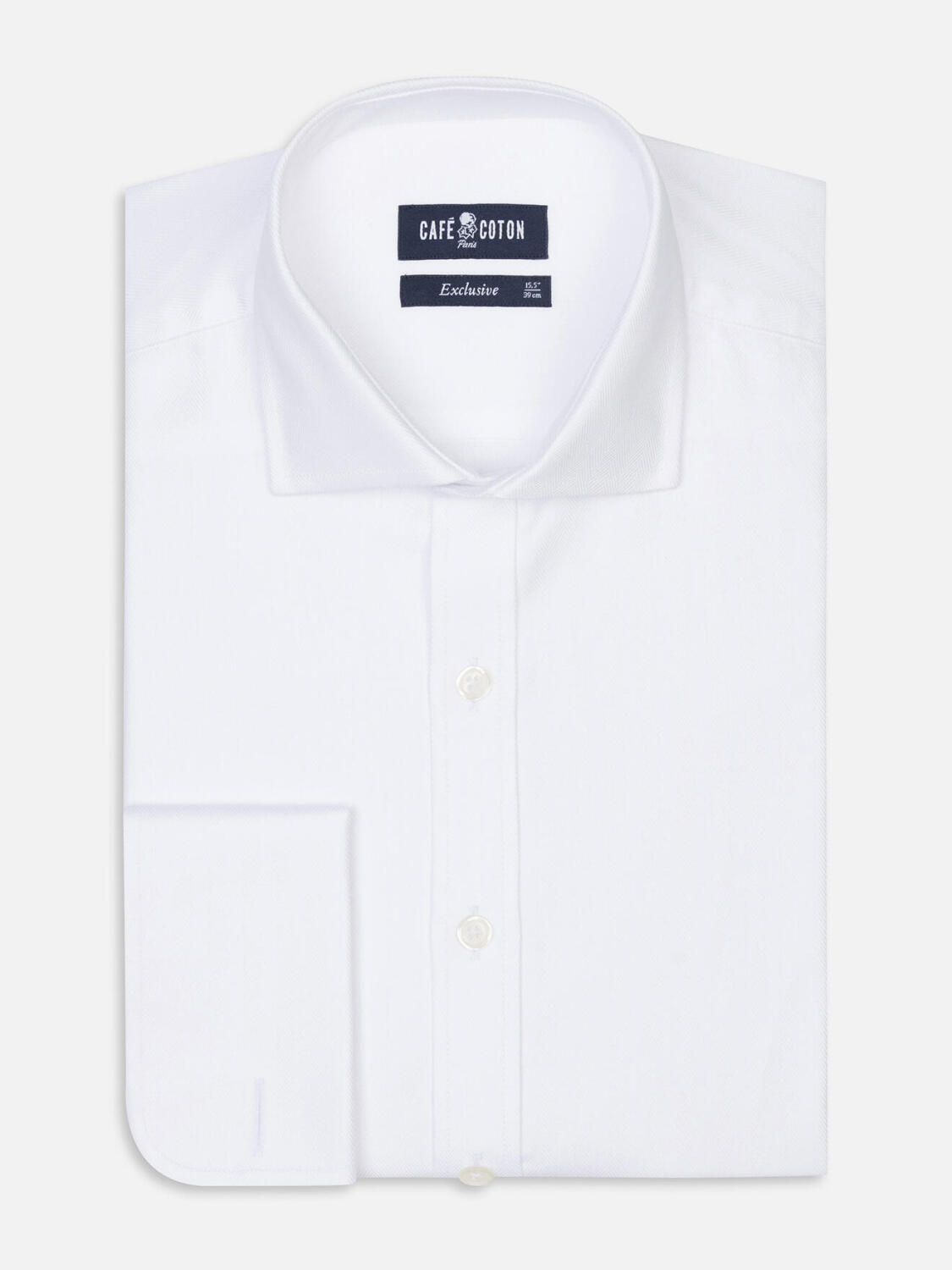 Camicia bianca spigata - Doppi polsini