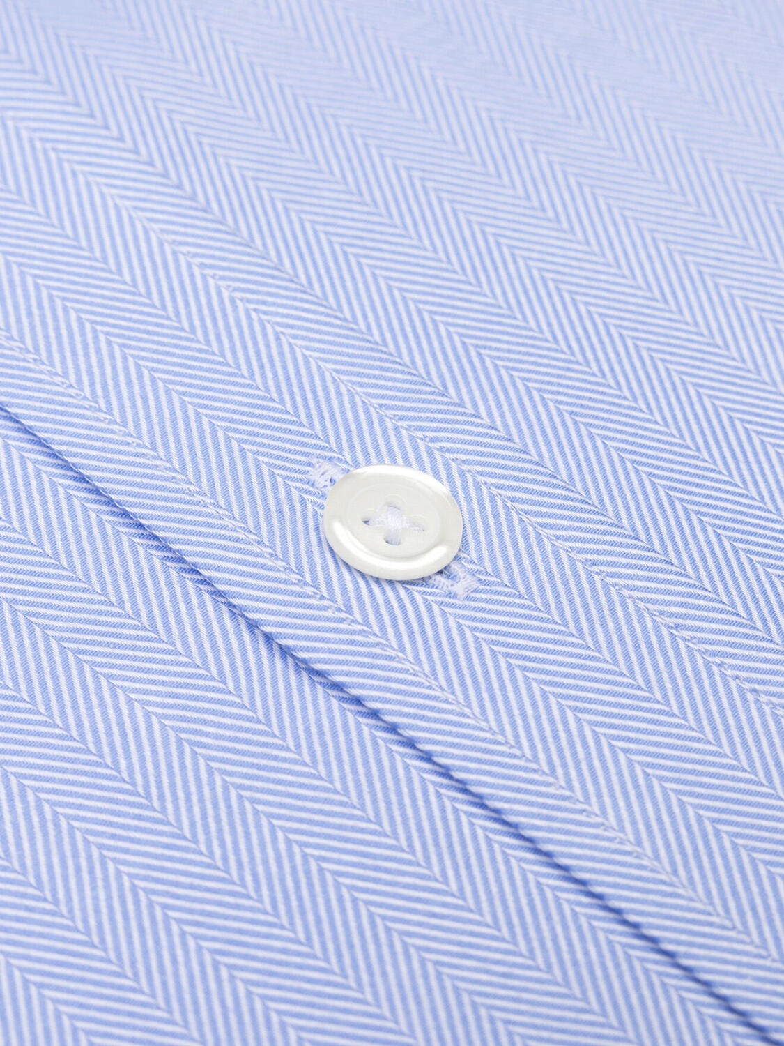 Herringbone shirt with double cuffs - Blue sky